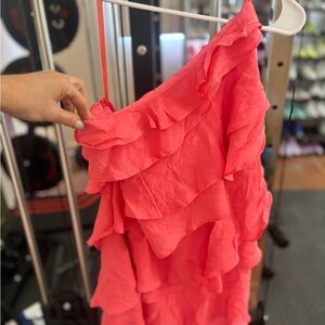 Selfie Leslie Watermelon Ruffled Dress